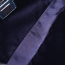 FENDI Zucchino Canvas Mamma Baguette Shoulder Bag Navy Silver Auth 199586V-11