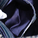FENDI Zucchino Canvas Mamma Baguette Shoulder Bag Navy Silver Auth 199586V-24