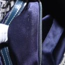 FENDI Zucchino Canvas Mamma Baguette Shoulder Bag Navy Silver Auth 199586V-12