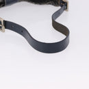 FENDI Zucchino Canvas Mamma Baguette Shoulder Bag Navy Silver Auth 199586V-7