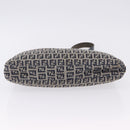 FENDI Zucchino Canvas Mamma Baguette Shoulder Bag Navy Silver Auth 199586V-5