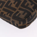 FENDI Zucca Canvas Mamma Baguette Shoulder Bag Brown Black Auth 199587V-10