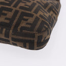 FENDI Zucca Canvas Mamma Baguette Shoulder Bag Brown Black Auth 199587V-11
