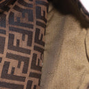 FENDI Zucca Canvas Mamma Baguette Shoulder Bag Brown Black Auth 199587V-21