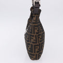 FENDI Zucca Canvas Mamma Baguette Shoulder Bag Brown Black Auth 199587V-4