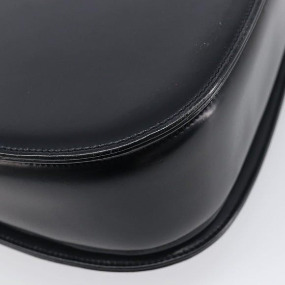 GUCCI Bamboo Hand Bag Leather Black Gold 99 00 0633 Auth 199588V
