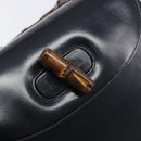 GUCCI Bamboo Hand Bag Leather Black Gold 99 00 0633 Auth 199588V-19