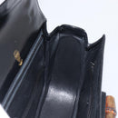 GUCCI Bamboo Hand Bag Leather Black Gold 99 00 0633 Auth 199588V-22