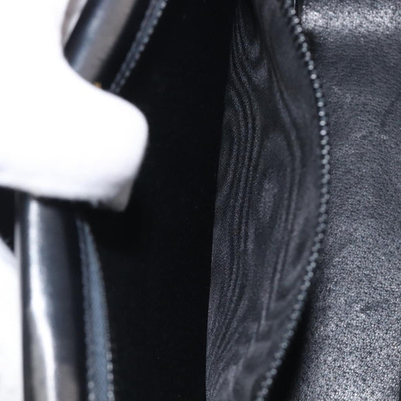 GUCCI Bamboo Hand Bag Leather Black Gold 99 00 0633 Auth 199588V