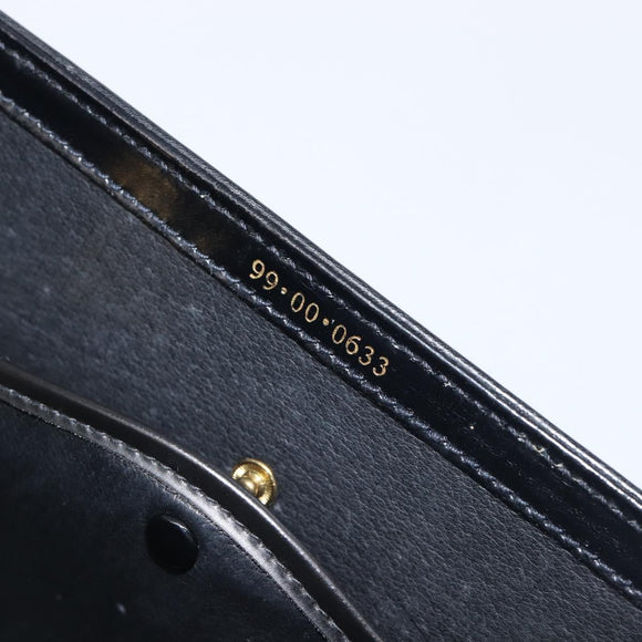 GUCCI Bamboo Hand Bag Leather Black Gold 99 00 0633 Auth 199588V