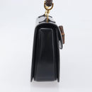 GUCCI Bamboo Hand Bag Leather Black Gold 99 00 0633 Auth 199588V-4