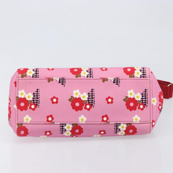 Miu Miu Hand Bag Canvas 2way Pink Gold Auth 199590M