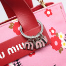 Miu Miu Hand Bag Canvas 2way Pink Gold Auth 199590M-10