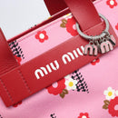 Miu Miu Hand Bag Canvas 2way Pink Gold Auth 199590M-19