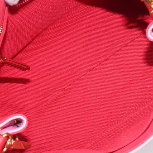 Miu Miu Hand Bag Canvas 2way Pink Gold Auth 199590M
