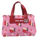 Miu Miu Hand Bag Canvas 2way Pink Gold Auth 199590M-13