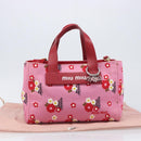 Miu Miu Hand Bag Canvas 2way Pink Gold Auth 199590M-12