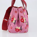 Miu Miu Hand Bag Canvas 2way Pink Gold Auth 199590M-3