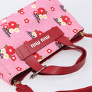 Miu Miu Hand Bag Canvas 2way Pink Gold Auth 199590M-6