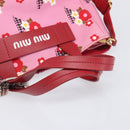 Miu Miu Hand Bag Canvas 2way Pink Gold Auth 199590M-7