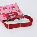 Miu Miu Hand Bag Canvas 2way Pink Gold Auth 199590M-8