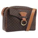 CELINE Macadam Canvas Shoulder Bag PVC Leather Brown Gold Auth 199592A-1