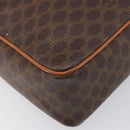 CELINE Macadam Canvas Shoulder Bag PVC Leather Brown Gold Auth 199592A-15