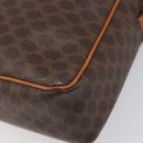 CELINE Macadam Canvas Shoulder Bag PVC Leather Brown Gold Auth 199592A-9