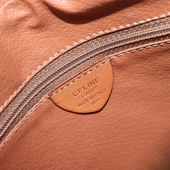 CELINE Macadam Canvas Shoulder Bag PVC Leather Brown Gold Auth 199592A