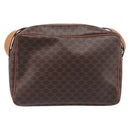 CELINE Macadam Canvas Shoulder Bag PVC Leather Brown Gold Auth 199592A-2