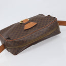 CELINE Macadam Canvas Shoulder Bag PVC Leather Brown Gold Auth 199592A-6