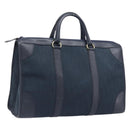 Christian Dior Trotter Canvas Hand Bag Navy Gold Auth 199593-1