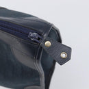 Christian Dior Trotter Canvas Hand Bag Navy Gold Auth 199593-10