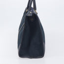 Christian Dior Trotter Canvas Hand Bag Navy Gold Auth 199593-4