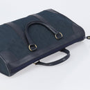 Christian Dior Trotter Canvas Hand Bag Navy Gold Auth 199593-6