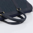 Christian Dior Trotter Canvas Hand Bag Navy Gold Auth 199593-7