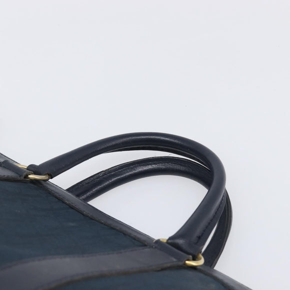 Christian Dior Trotter Canvas Hand Bag Navy Gold Auth 199593