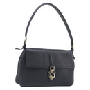 Salvatore Ferragamo Gancini Shoulder Bag Leather Black Gold Auth 199594-1