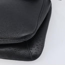 Salvatore Ferragamo Gancini Shoulder Bag Leather Black Gold Auth 199594-10