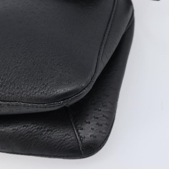 Salvatore Ferragamo Gancini Shoulder Bag Leather Black Gold Auth 199594