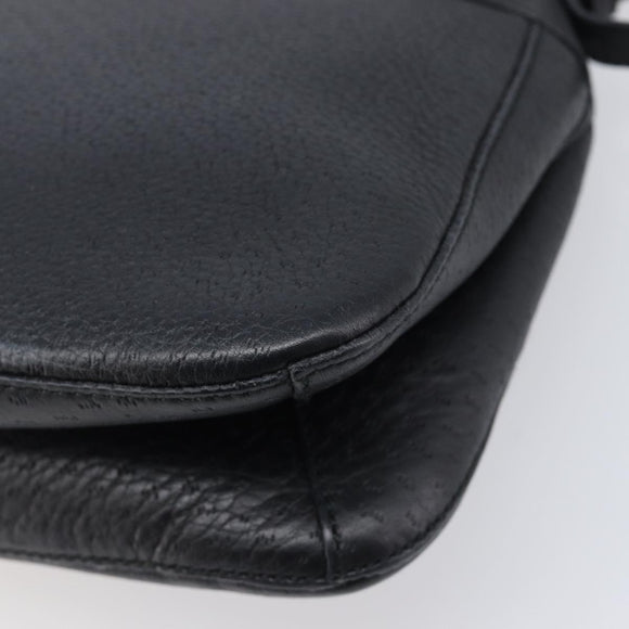 Salvatore Ferragamo Gancini Shoulder Bag Leather Black Gold Auth 199594