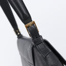 Salvatore Ferragamo Gancini Shoulder Bag Leather Black Gold Auth 199594-16