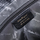 Salvatore Ferragamo Gancini Shoulder Bag Leather Black Gold Auth 199594-18