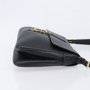 Salvatore Ferragamo Gancini Shoulder Bag Leather Black Gold Auth 199594-4