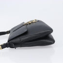 Salvatore Ferragamo Gancini Shoulder Bag Leather Black Gold Auth 199594-5
