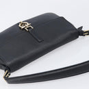 Salvatore Ferragamo Gancini Shoulder Bag Leather Black Gold Auth 199594-6