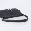 Salvatore Ferragamo Gancini Shoulder Bag Leather Black Gold Auth 199594-7