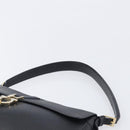 Salvatore Ferragamo Gancini Shoulder Bag Leather Black Gold Auth 199594-8
