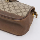 GUCCI GG Supreme Web Sherry Line Bag PVC Beige Gold 116 02 076 Auth 199596-15