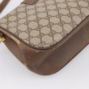 GUCCI GG Supreme Web Sherry Line Bag PVC Beige Gold 116 02 076 Auth 199596-17